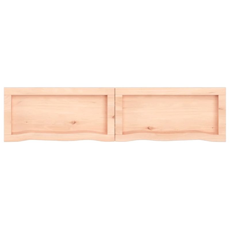Zidna polica 120 x 30 x (2-6) cm neobrađena masivna hrastovina - Slika 4