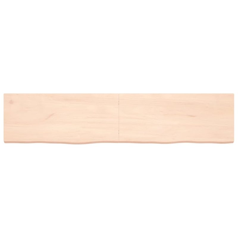 Zidna polica 180 x 40 x (2-4) cm neobrađena masivna hrastovina - Slika 3