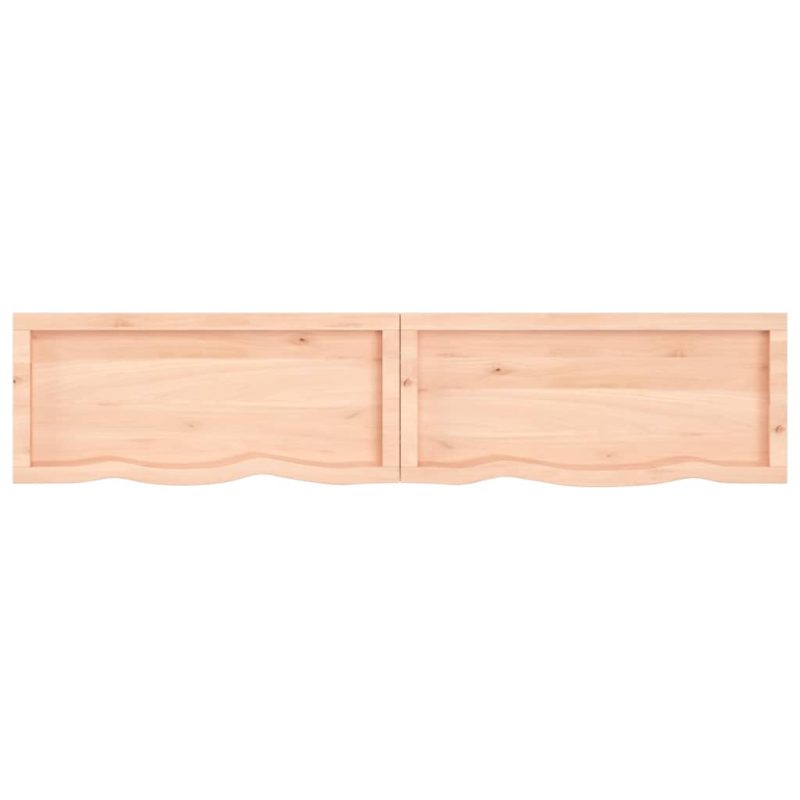 Zidna polica 180 x 40 x (2-4) cm neobrađena masivna hrastovina - Slika 4