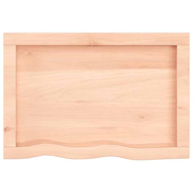 Zidna polica 60 x 40 x (2-6) cm neobrađena masivna hrastovina - Slika 3
