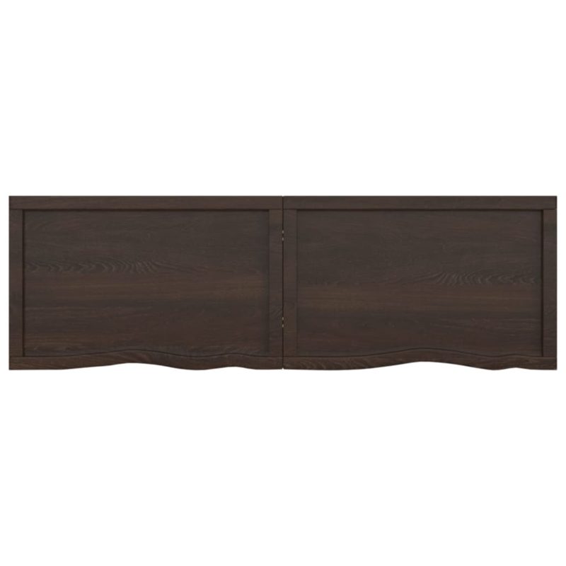 Zidna polica tamnosmeđa 160x50x(2-6) cm od obrađene hrastovine - Slika 4