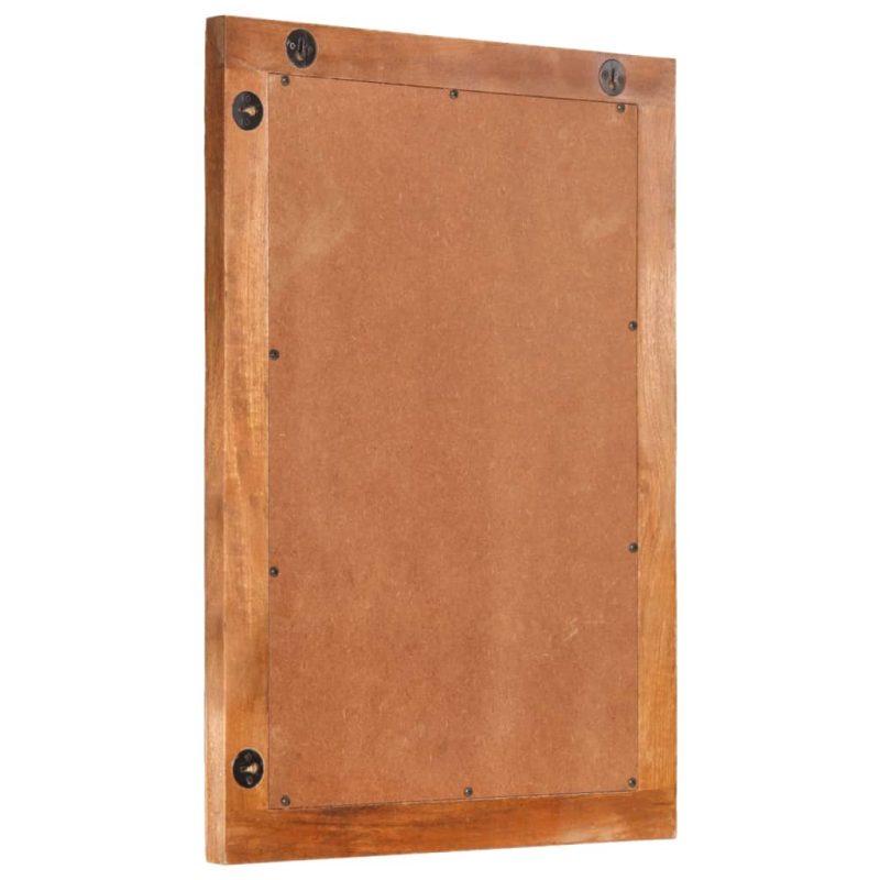 Kupaonsko ogledalo smeđe 50x70x3 cm masivno drvo manga i staklo - Slika 4