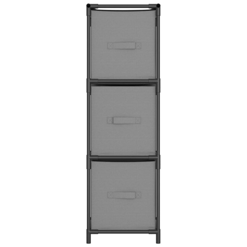 Ormarić za pohranu s 3 platnene ladice sivi 34x34x101 cm čelik - Slika 3