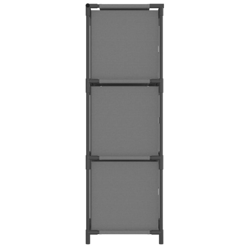 Ormarić za pohranu s 3 platnene ladice sivi 34x34x101 cm čelik - Slika 4