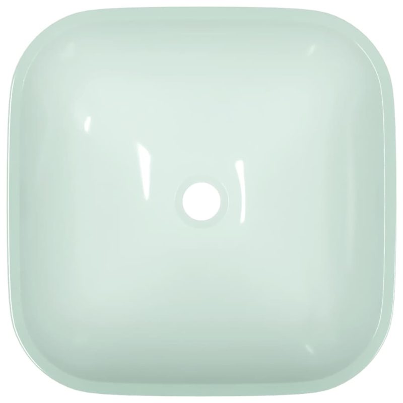 Umivaonik stakleni 42x42x14 cm bijeli - Slika 4