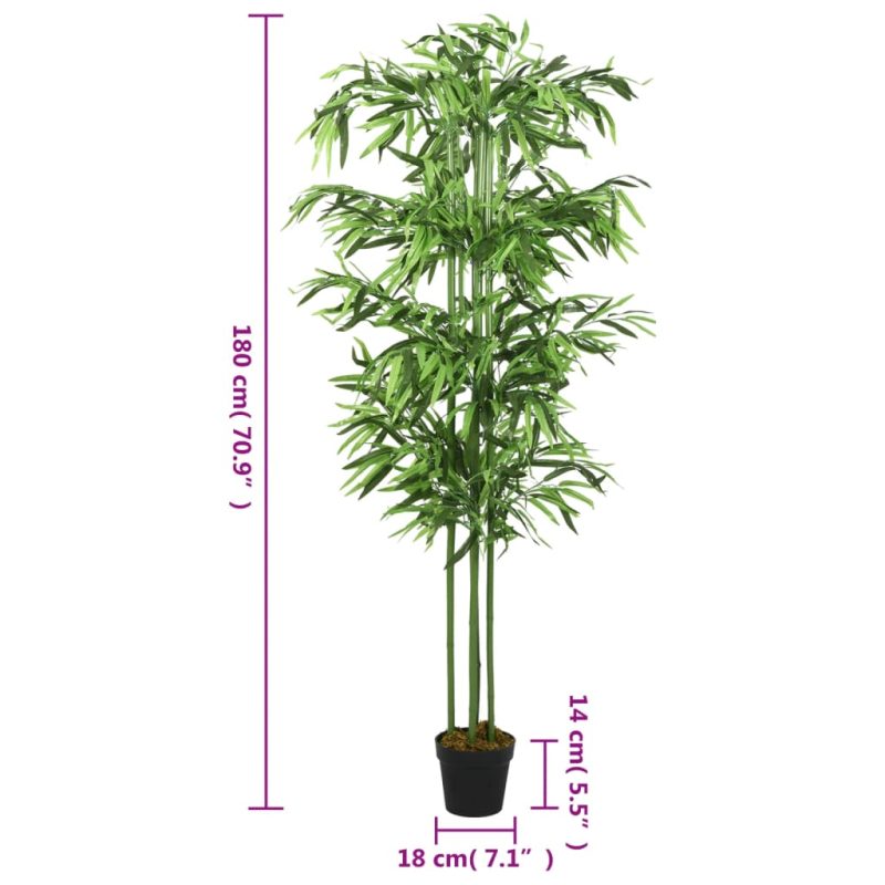 Umjetno stablo bambusa 864 listova 180 cm zeleno - Slika 4