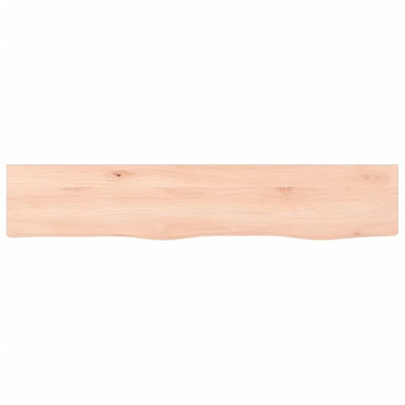 Zidna polica 100x20x6 cm od neobrađene masivne hrastovine - Slika 4