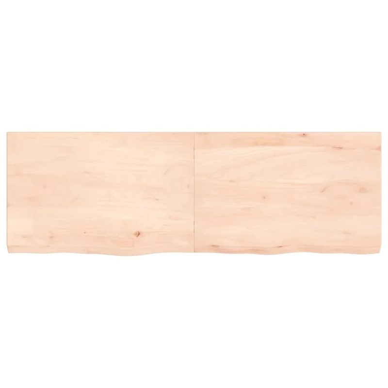 Zidna polica 120x40x(2-4) cm neobrađena masivna hrastovina - Slika 4