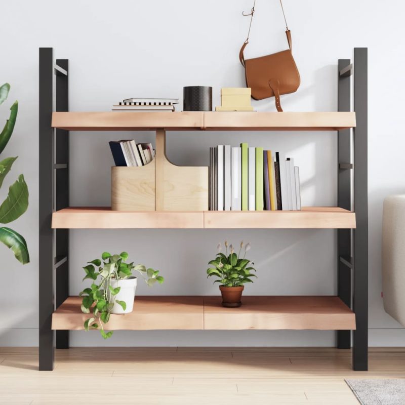 Zidna polica 120x50x(2-6) cm neobrađena masivna hrastovina - Slika 3