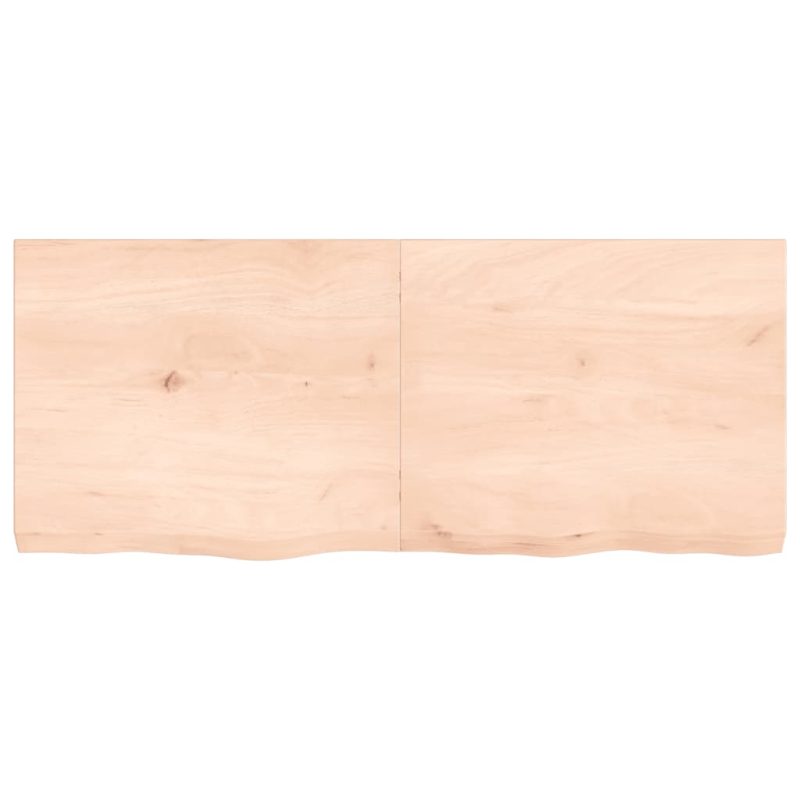 Zidna polica 120x50x(2-6) cm neobrađena masivna hrastovina - Slika 4