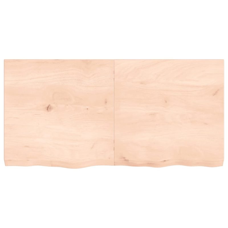 Zidna polica 120x60x(2-6) cm neobrađena masivna hrastovina - Slika 3