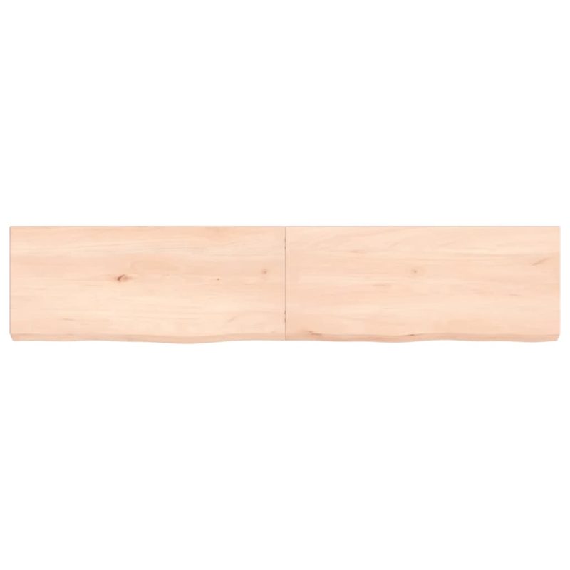 Zidna polica 140x30x(2-6) cm neobrađena masivna hrastovina - Slika 3
