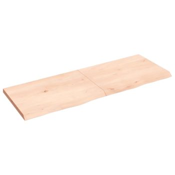 Zidna polica 140x50x(2-4) cm neobrađena masivna hrastovina