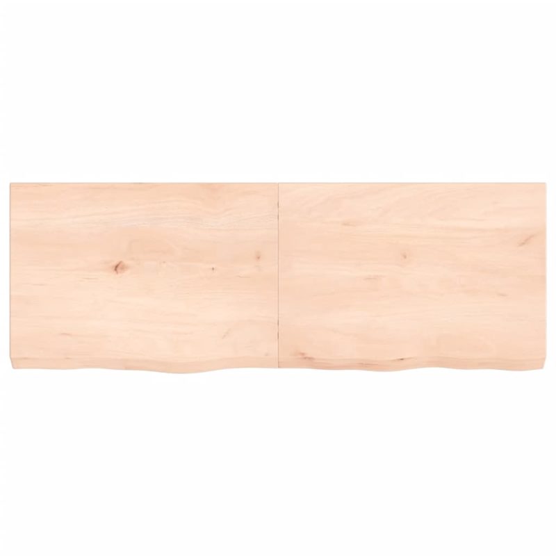 Zidna polica 140x50x(2-6) cm neobrađena masivna hrastovina - Slika 4