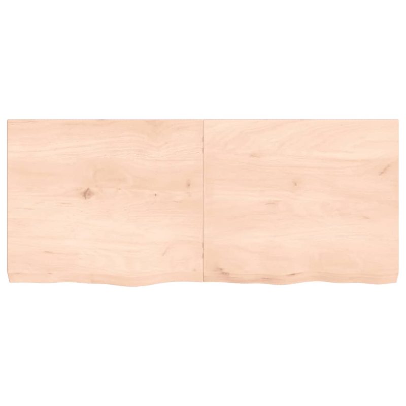 Zidna polica 140x60x(2-6) cm neobrađena masivna hrastovina - Slika 4