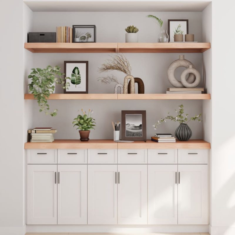Zidna polica 160 x 60 x (2-6) cm neobrađena masivna hrastovina - Slika 3