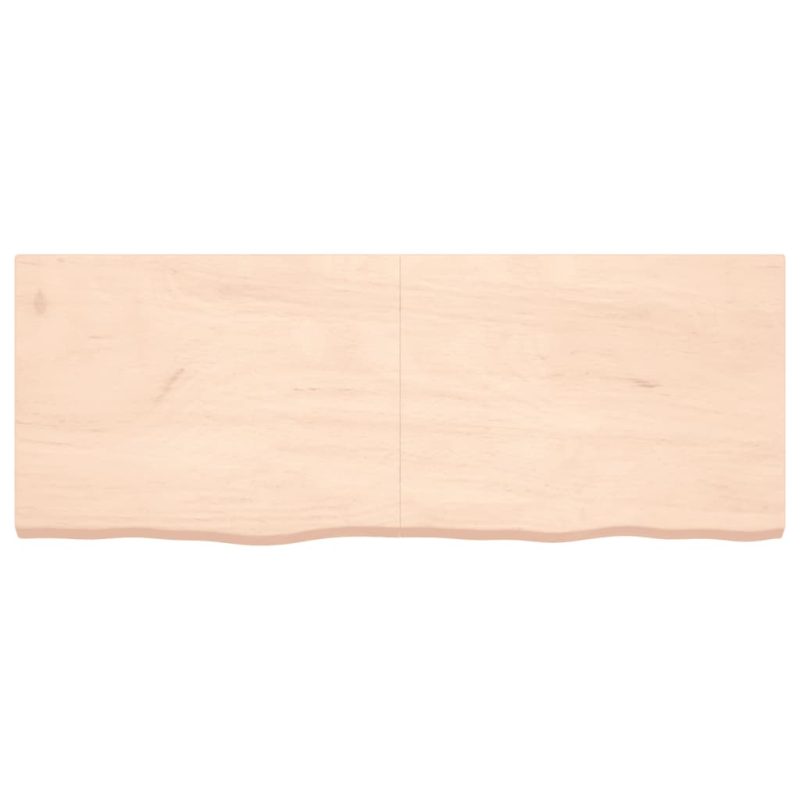 Zidna polica 160 x 60 x (2-6) cm neobrađena masivna hrastovina - Slika 4