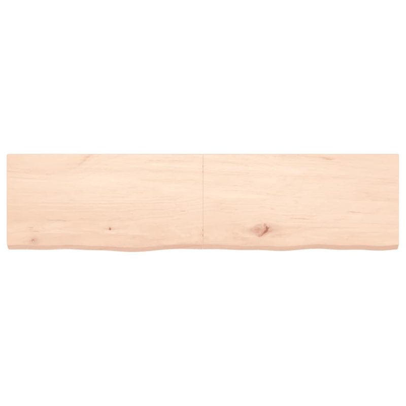 Zidna polica 160x40x(2-4) cm neobrađena masivna hrastovina - Slika 4