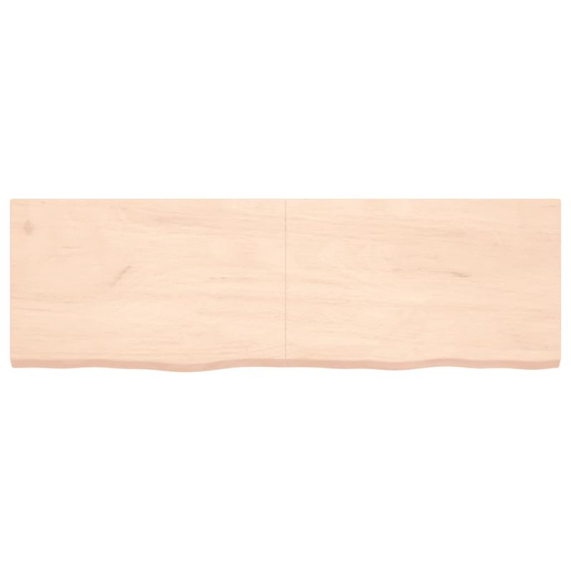 Zidna polica 160x50x(2-4) cm neobrađena masivna hrastovina - Slika 4