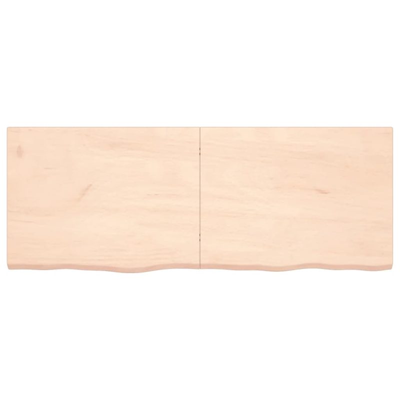 Zidna polica 160x60x(2-4) cm neobrađena masivna hrastovina - Slika 4