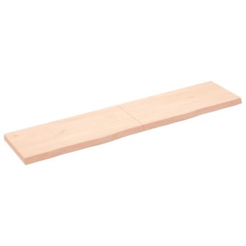 Zidna polica 180 x 40 x (2-6) cm neobrađena masivna hrastovina
