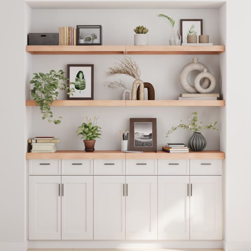 Zidna polica 180 x 40 x (2-6) cm neobrađena masivna hrastovina - Slika 3