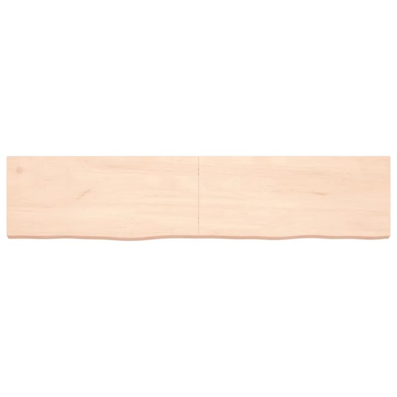 Zidna polica 180 x 40 x (2-6) cm neobrađena masivna hrastovina - Slika 4