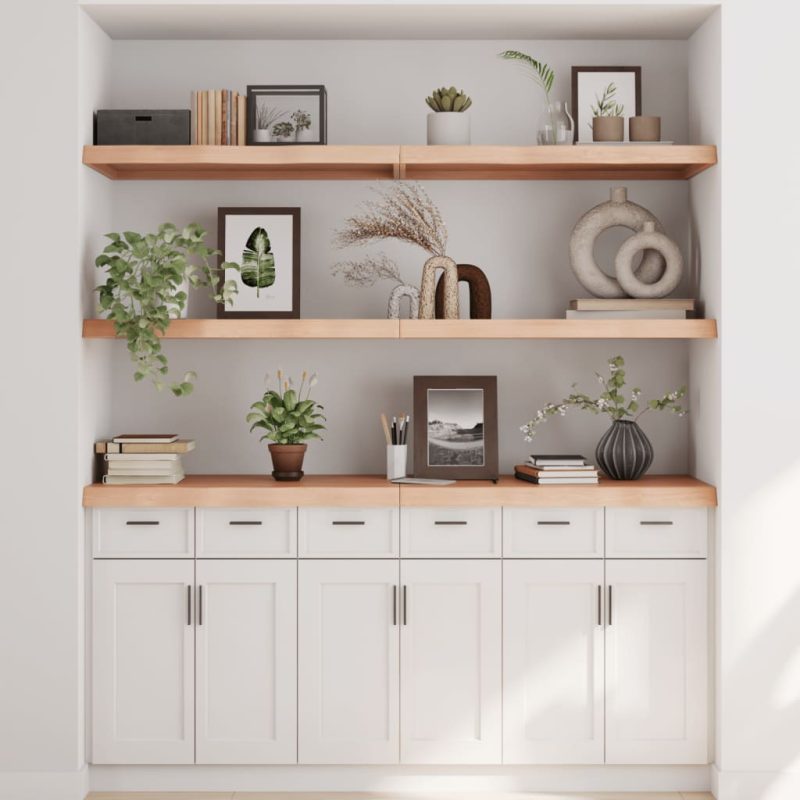 Zidna polica 180 x 50 x (2-6) cm neobrađena masivna hrastovina - Slika 3