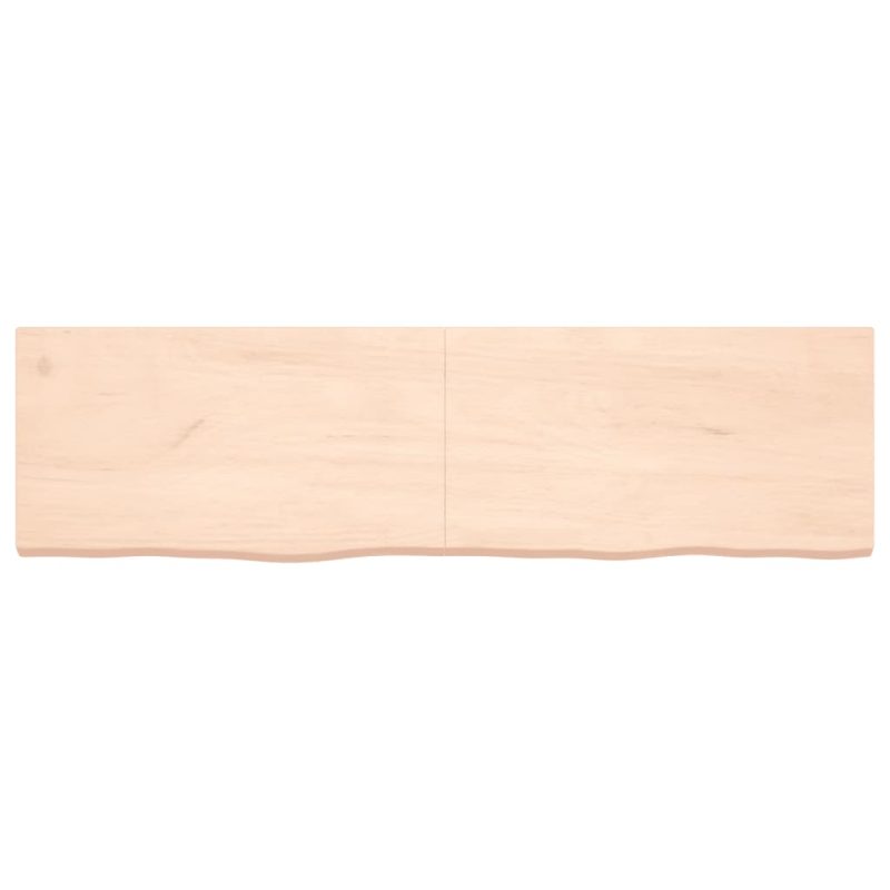 Zidna polica 180 x 50 x (2-6) cm neobrađena masivna hrastovina - Slika 4