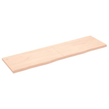 Zidna polica 180x50x(2-4) cm neobrađena masivna hrastovina
