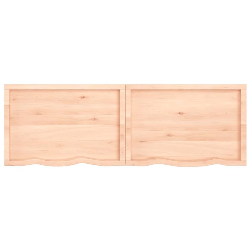 Zidna polica 180x60x(2-4) cm neobrađena masivna hrastovina - Slika 4
