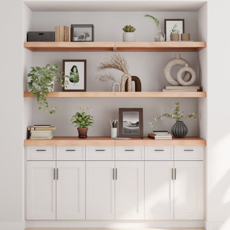 Zidna polica 180x60x(2-6) cm neobrađena masivna hrastovina - Slika 3