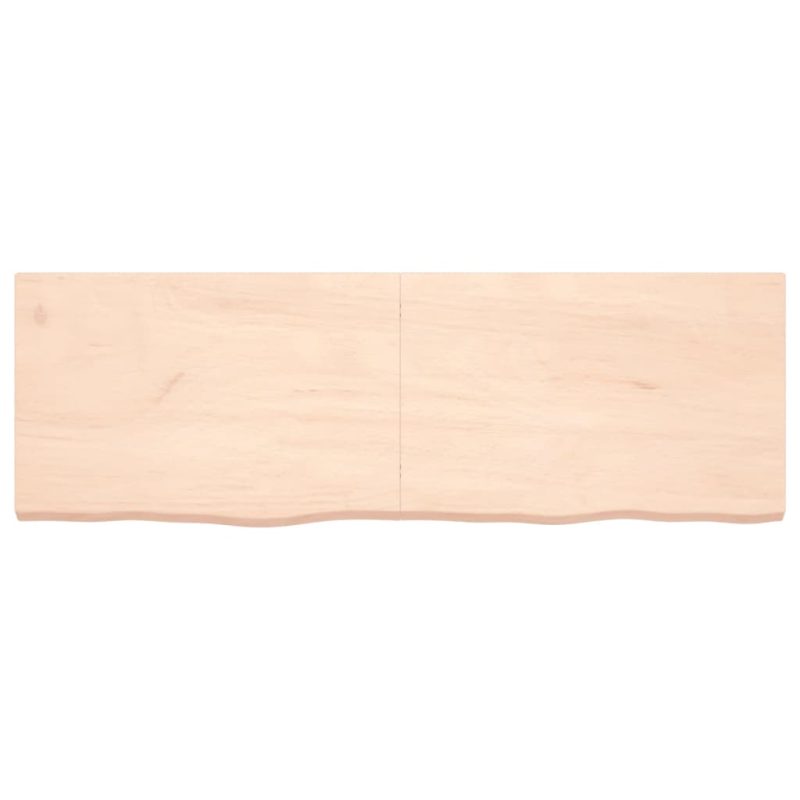 Zidna polica 180x60x(2-6) cm neobrađena masivna hrastovina - Slika 4