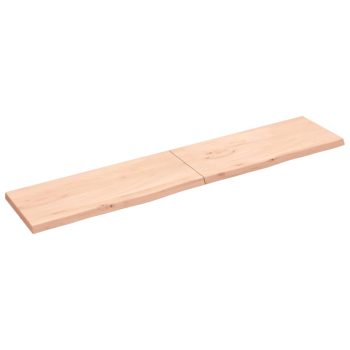 Zidna polica 200x40x(2-4) cm neobrađena masivna hrastovina