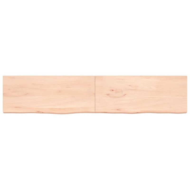 Zidna polica 200x40x(2-4) cm neobrađena masivna hrastovina - Slika 4