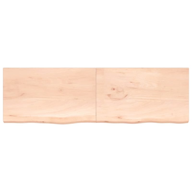 Zidna polica 200x60x(2-4) cm neobrađena masivna hrastovina - Slika 4