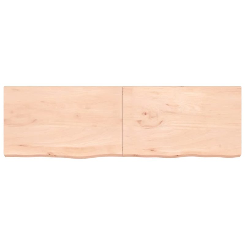 Zidna polica 200x60x(2-6) cm neobrađena masivna hrastovina - Slika 4