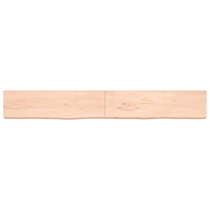 Zidna polica 220x30x(2-6) cm neobrađena masivna hrastovina - Slika 4