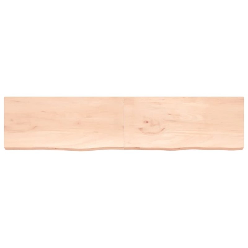 Zidna polica 220x50x(2-6) cm neobrađena masivna hrastovina - Slika 4