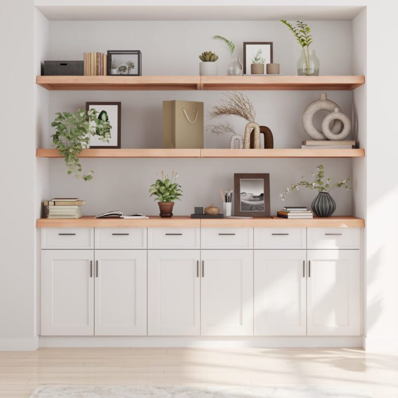 Zidna polica 220x60x(2-6) cm neobrađena masivna hrastovina - Slika 3