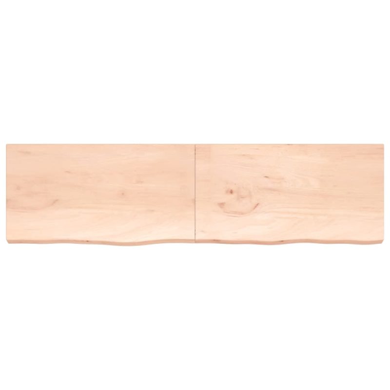 Zidna polica 220x60x(2-6) cm neobrađena masivna hrastovina - Slika 4