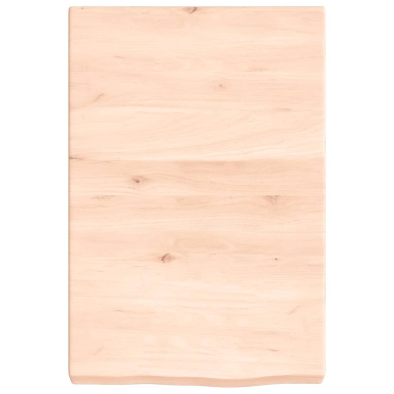 Zidna polica 40 x 60 x (2 - 6) cm neobrađena masivna hrastovina - Slika 4