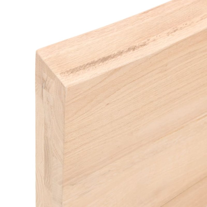 Zidna polica 40x30x(2-6) cm neobrađena masivna hrastovina - Slika 4
