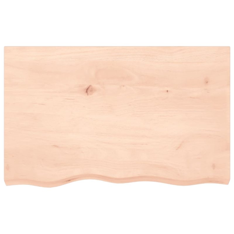 Zidna polica 80x50x(2-6) cm neobrađena masivna hrastovina - Slika 4