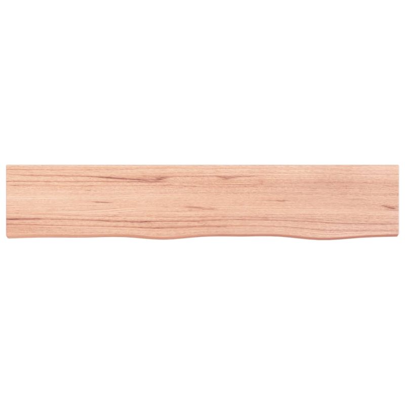 Zidna polica svjetlosmeđa 100x20x6 cm od obrađene hrastovine - Slika 4