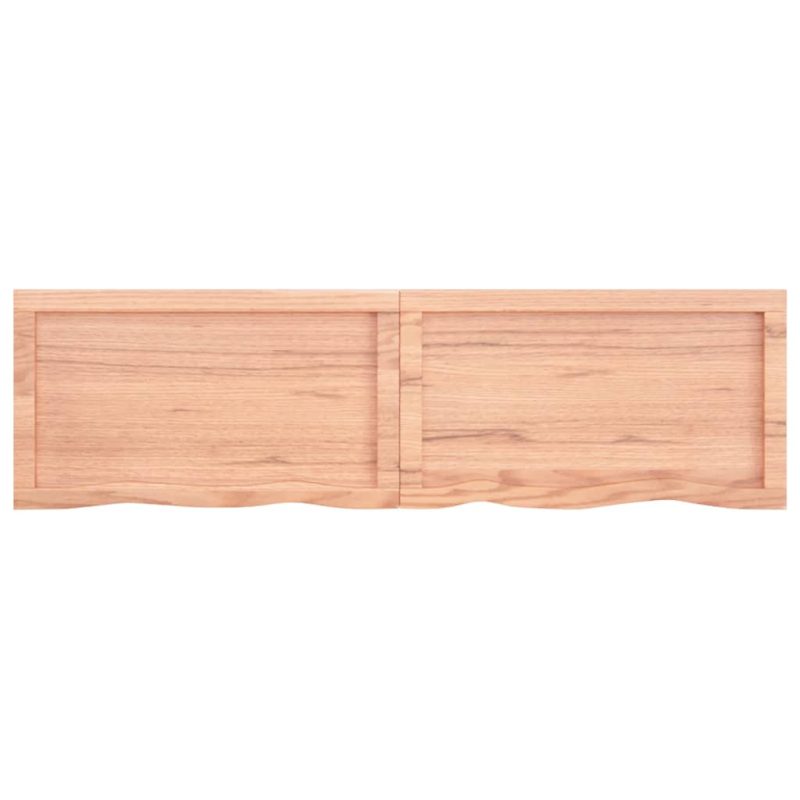 Zidna polica svjetlosmeđa 140x40x(2-6) cm obrađena hrastovina - Slika 4