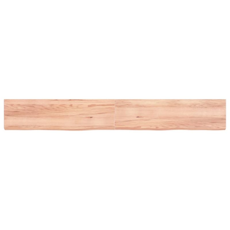 Zidna polica svjetlosmeđa 220x30x(2-6) cm obrađena hrastovina - Slika 4