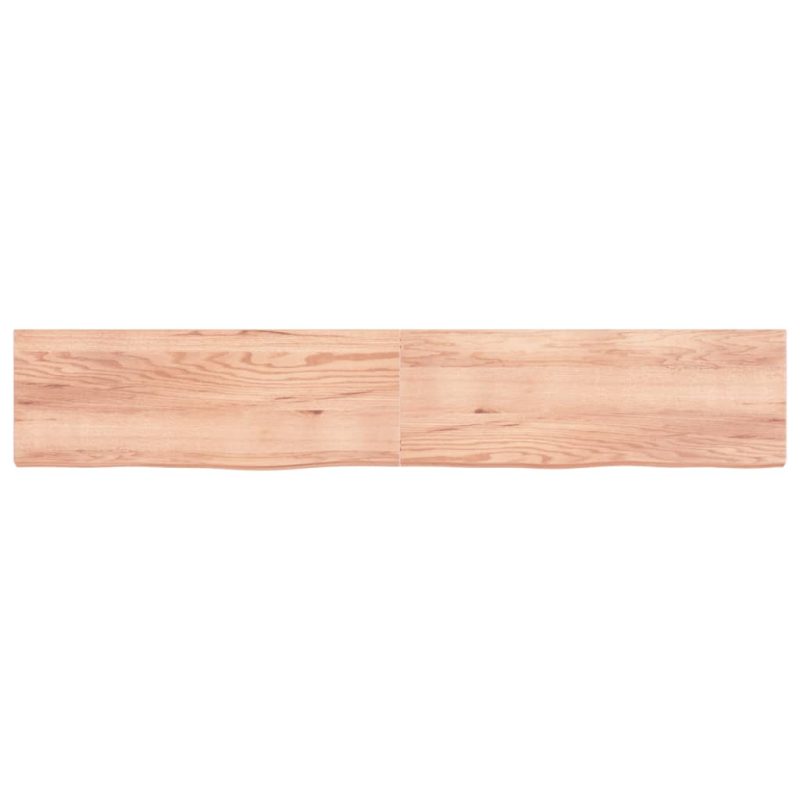 Zidna polica svjetlosmeđa 220x40x(2-6) cm obrađena hrastovina - Slika 4