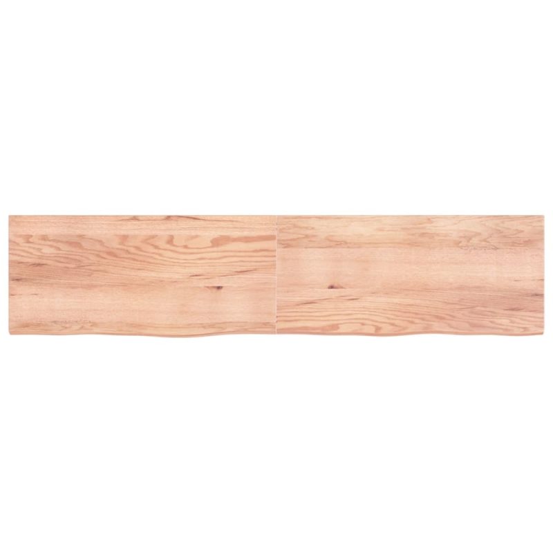Zidna polica svjetlosmeđa 220x50x(2-4) cm obrađena hrastovina - Slika 4