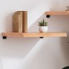 Zidna polica svjetlosmeđa 60x60x(2-6) cm obrađena hrastovina